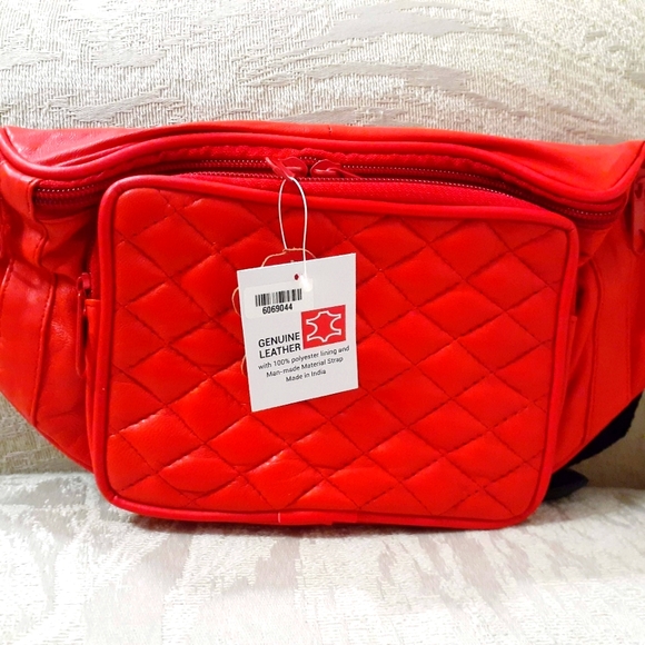 NWOT Handbags - RED LEATHER FANNY PACK